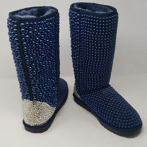 Embellished Blue Boots
